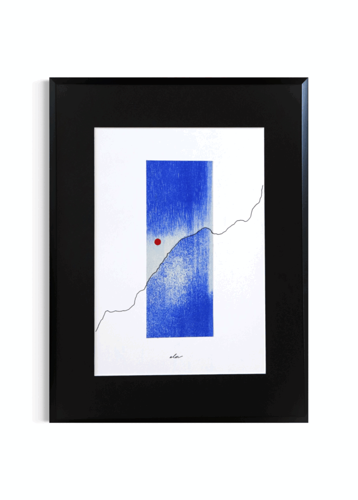 single line and a red dot